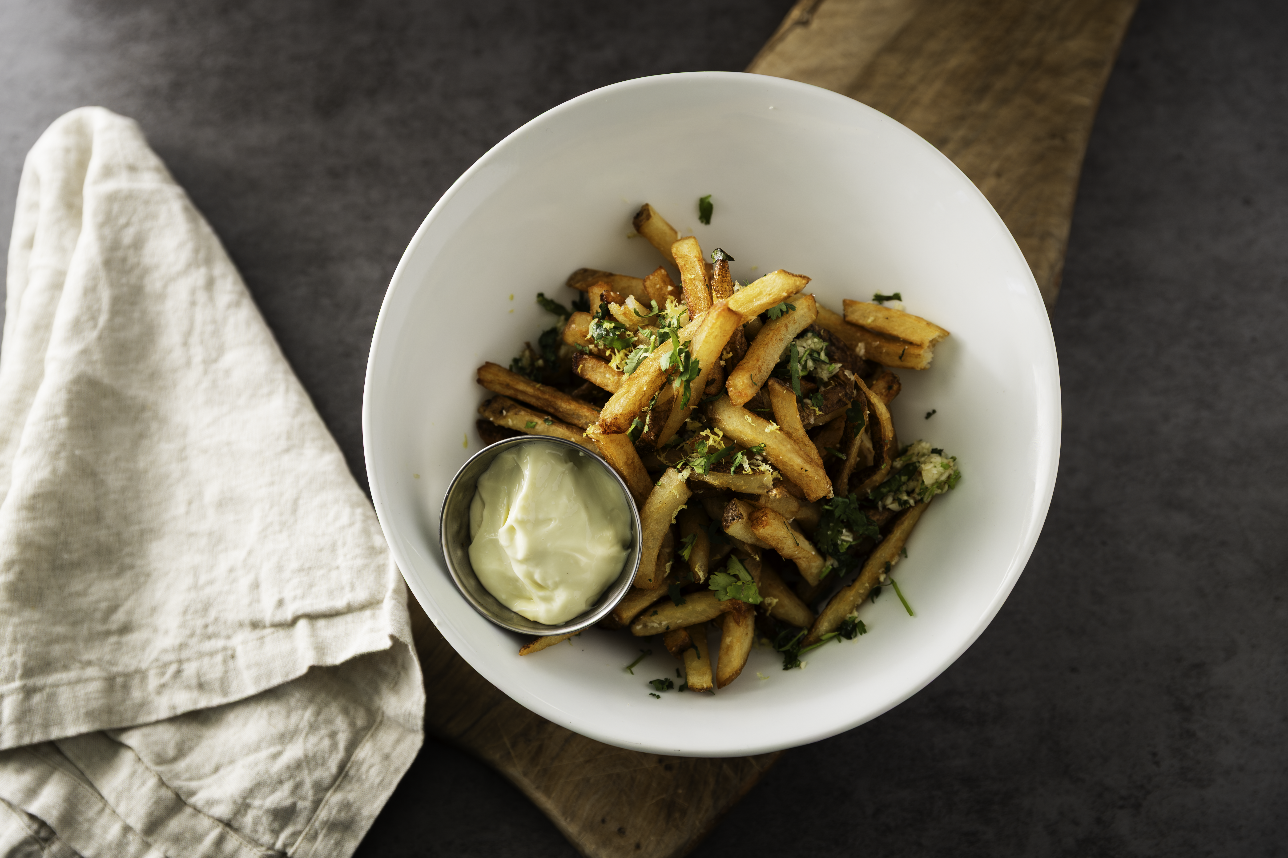 Garlic, lemon, cilantro Fries