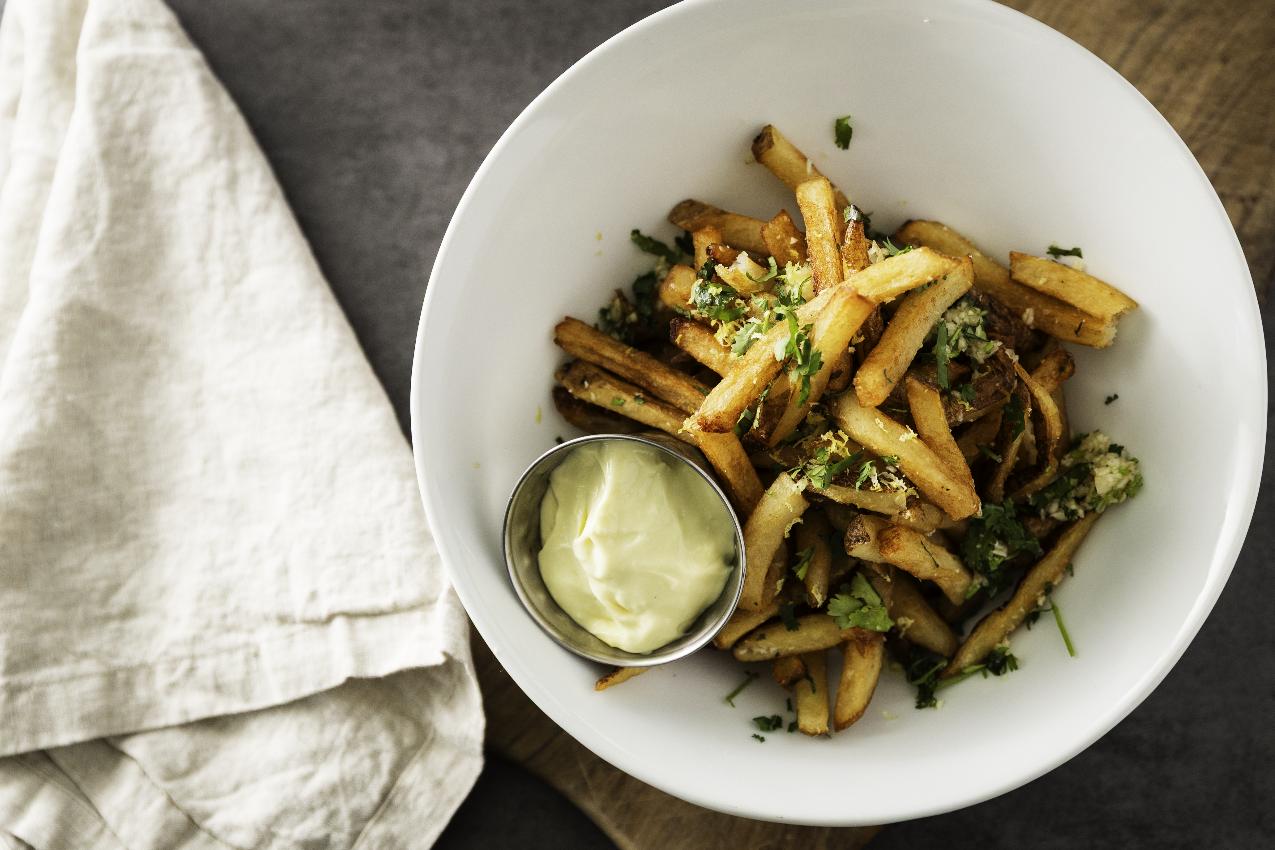 Garlic, lemon, cilantro Fries